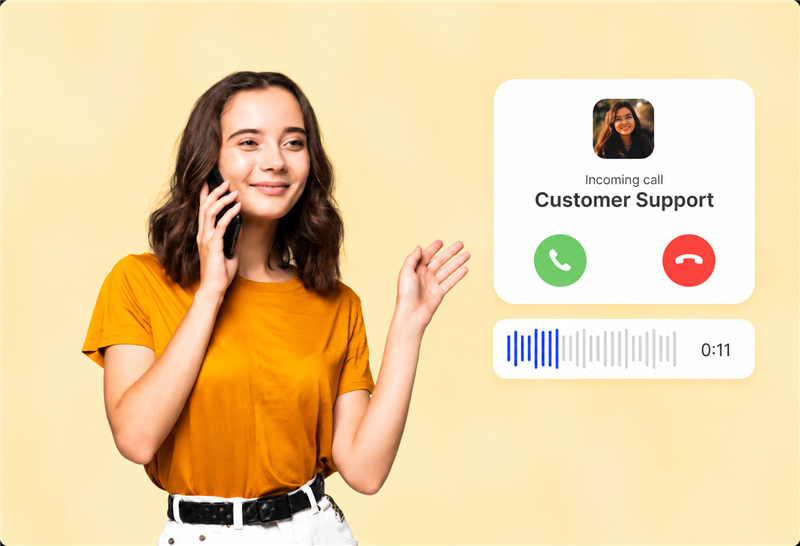 Voice call customer support illustration